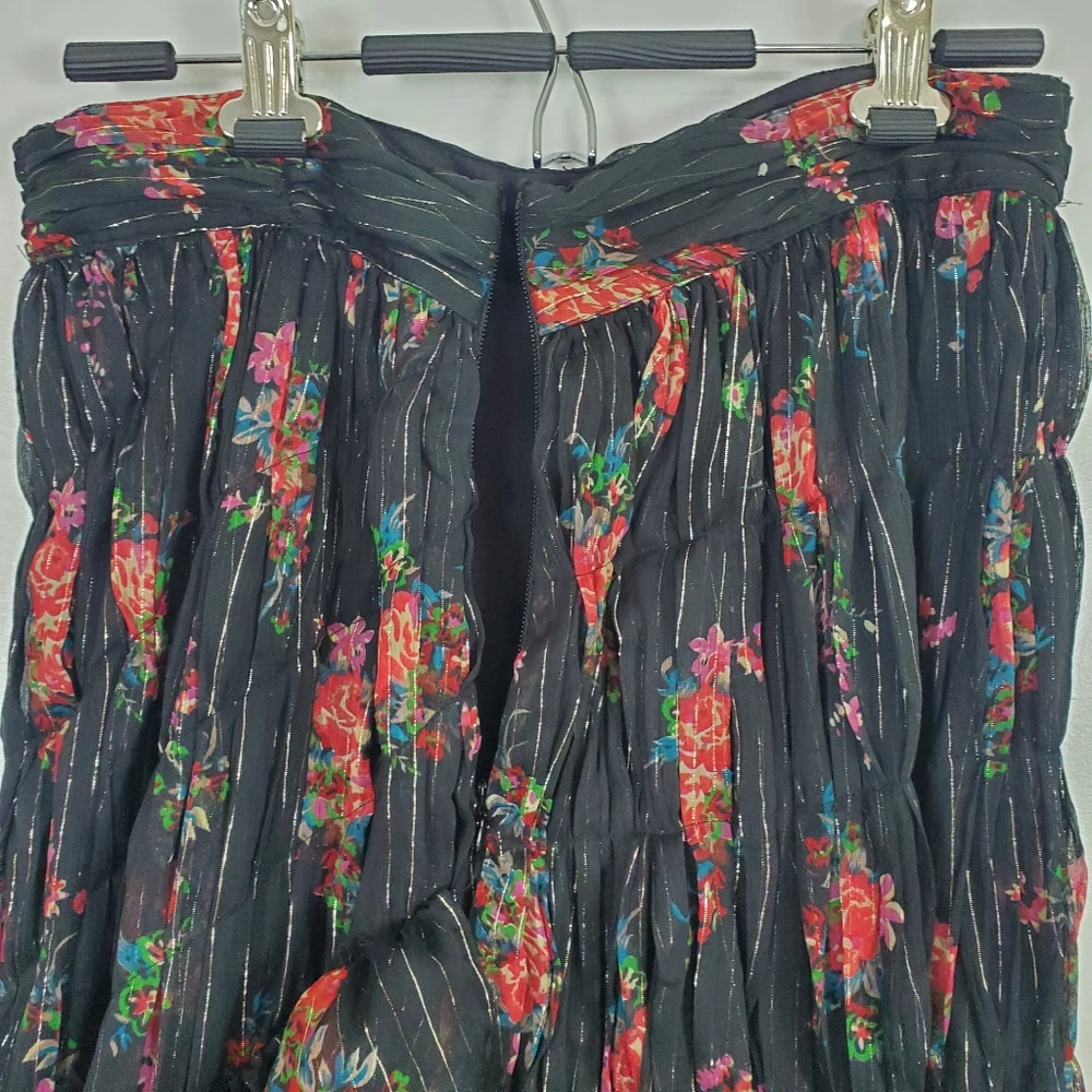 Topshop NWT floral metallic print skirt - Picture 3 of 6